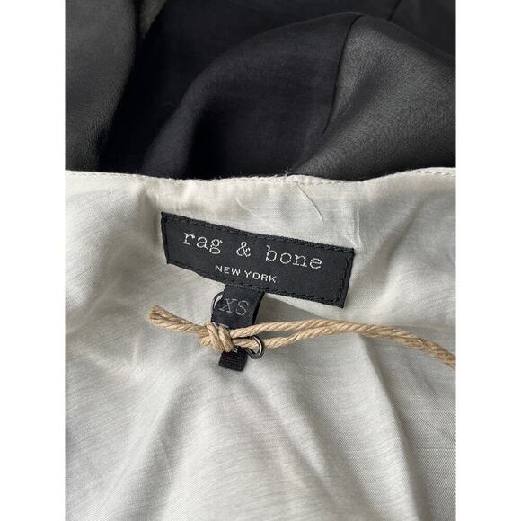 rag & bone Aubrey Black Sleeveless Top Sheer Overlay Silk Trim Blouse XS - Picture 4 of 14